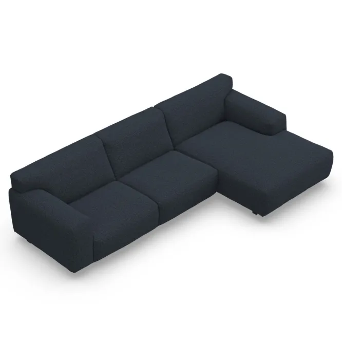 Sofa Vesta High Z Szezlongiem 301X160 Cm Granatowa
