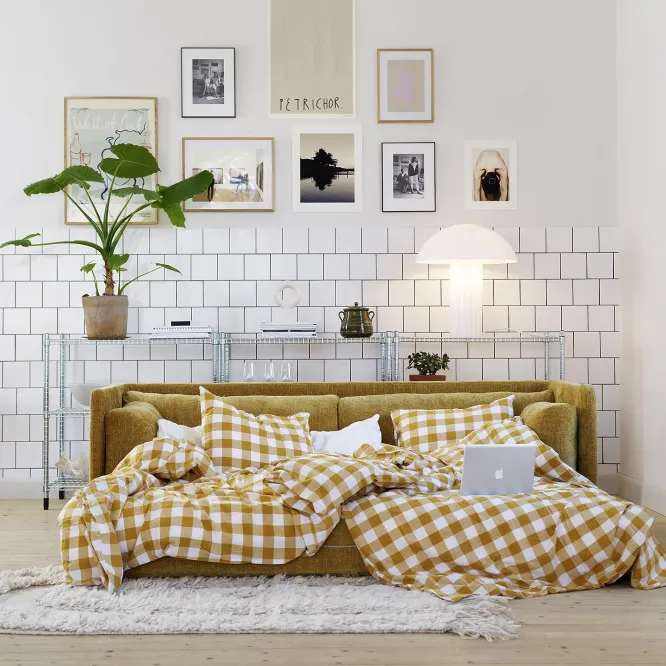 Sofa Z Funkcją Spania Stina Żółta Sits