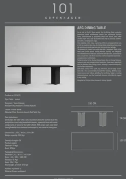 Stół Arc 250 Cm Czarny 101 Copenhagen