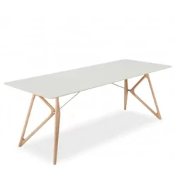Stół Dębowy Tink 220 Cm Jasnoszare Linoleum Gazzda