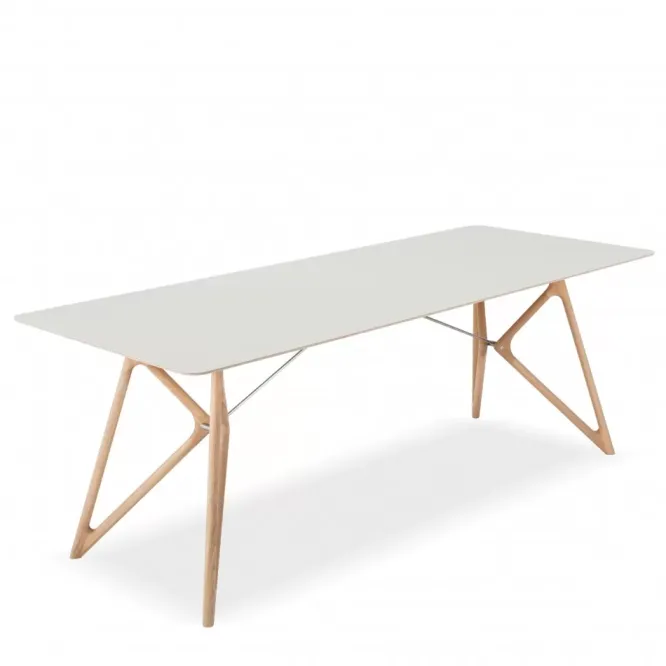 Stół Dębowy Tink 220 Cm Jasnoszare Linoleum Gazzda