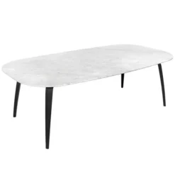 Stół Gubi 230 Cm Blat Biały Marmur Podstawa Czarny Jesion Gubi