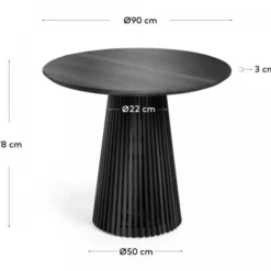 Stół Jeanette 90 Cm Czarny Kave Home