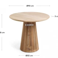 Stół Jeanette 90 Cm Naturalny Kave Home
