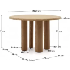 Stół Mailen 120 Cm Naturalny Kave Home