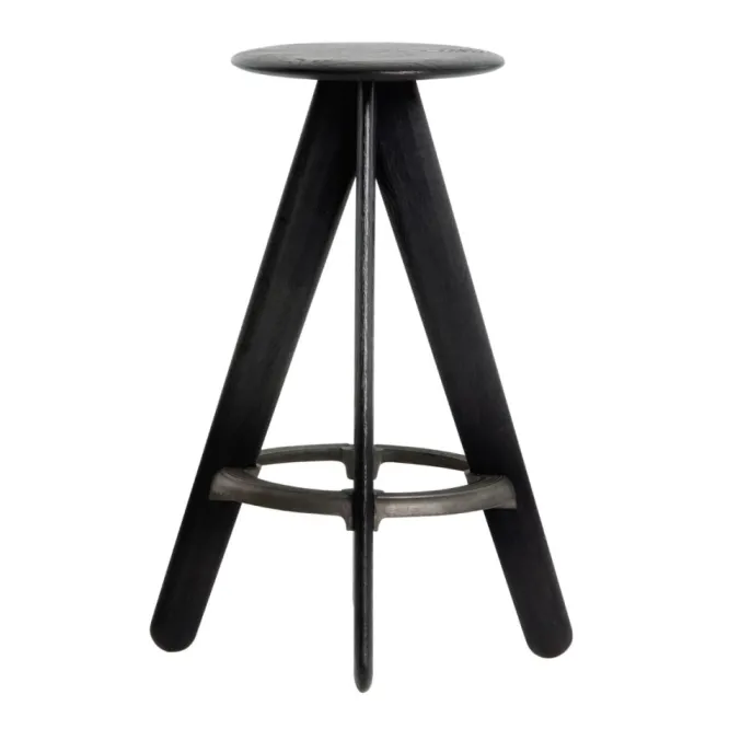Stołek Barowy Slab Czarny Dąb Tom Dixon