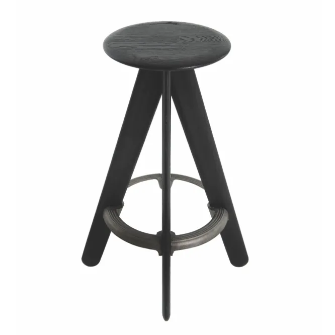 Stołek Barowy Slab Czarny Dąb Tom Dixon