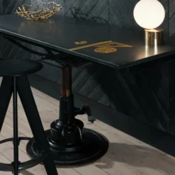 Stołek Barowy Slab Czarny Dąb Tom Dixon
