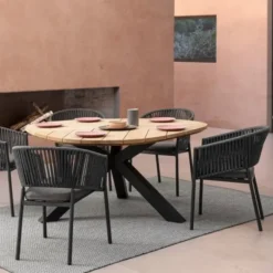 Stół Ogrodowy Palmdale 160 Cm Grafitowy Bizzotto