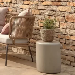 Stolik Cementowy Taimi 35 Cm Naturalny Kave Home