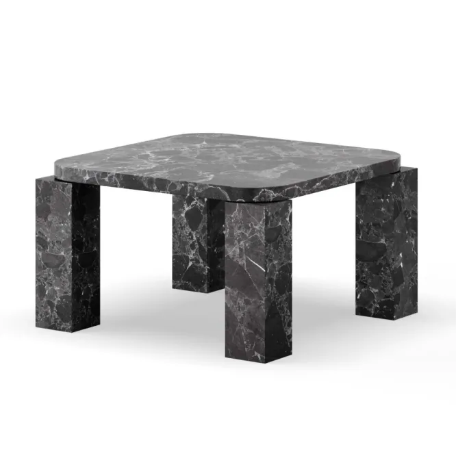 Stolik Kawowy Atlas 60 Cm Czarny Marmur New Works