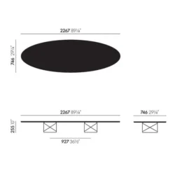 Stolik Kawowy Elliptical Etr Czarny Vitra