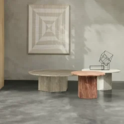 Stolik Kawowy Epic 80 Cm Jasnobrązowy Trawertyn Gubi