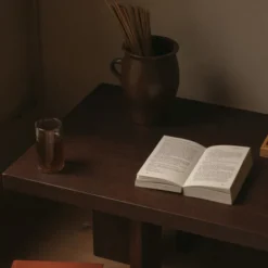 Stolik Kawowy Farmhouse Rectangle Ciemny Dąb Frama