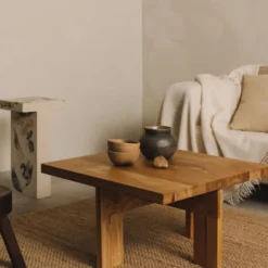 Stolik Kawowy Farmhouse Square Naturalny Dąb Frama