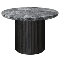 Stolik Kawowy Moon 60 Cm Szary Marmur Czarny Fornir Gubi