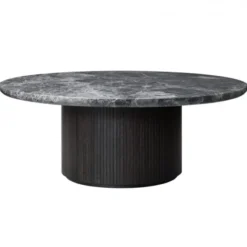 Stolik Kawowy Moon 120 Cm Szary Marmur Czarny Fornir Gubi