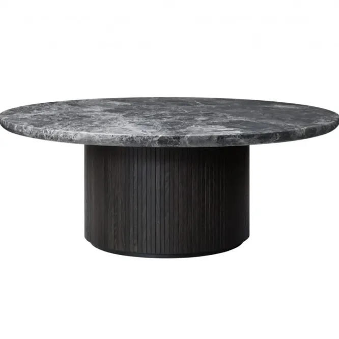 Stolik Kawowy Moon 120 Cm Szary Marmur Czarny Fornir Gubi