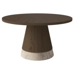 Stolik Kawowy Piro 60 Cm Przydymiony Dąb - Beżowy Marmur Bolia
