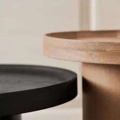 Stolik Kawowy Plateau 61 Cm Czarny Dąb Bolia
