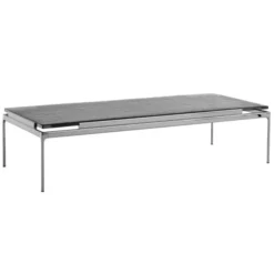 Stolik Kawowy Sett Ln12 Smoked Glass Dark Chrome Andtradition