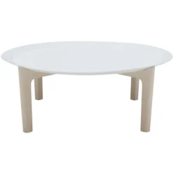 Stolik Kawowy Tray Biały Blat - Jesionowe Nogi Soft Line