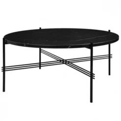 Stolik Kawowy Ts 80 Cm Czarna Podstawa Blat Marmurowy Czarny Gubi