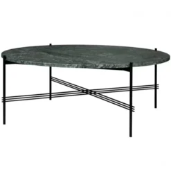 Stolik Kawowy Ts 105 Cm Czarna Podstawa Blat Marmurowy Zielony Gubi