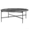 Stolik Kawowy Ts 105 Cm Czarna Podstawa Blat Marmurowy Szary Gubi