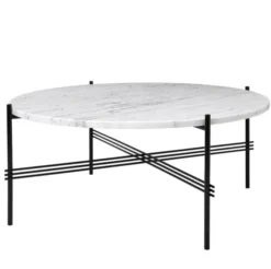 Stolik Kawowy Ts 105 Cm Czarna Podstawa Blat Marmurowy Biały Gubi