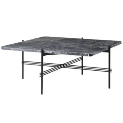 Stolik Kawowy Ts 80X80 Cm Czarna Podstawa Szary Marmur Gubi