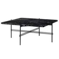 Stolik Kawowy Ts 80X80 Cm Czarna Podstawa Czarny Marmur Gubi