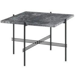 Stolik Kawowy Ts 55X55 Cm Czarna Podstawa Szary Marmur Gubi
