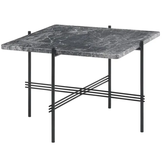 Stolik Kawowy Ts 55X55 Cm Czarna Podstawa Szary Marmur Gubi