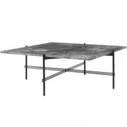 Stolik Kawowy Ts 105X105 Cm Czarna Podstawa Szary Marmur Gubi