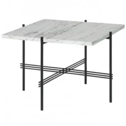 Stolik Kawowy Ts 55X55 Cm Czarna Podstawa Biały Marmur Gubi