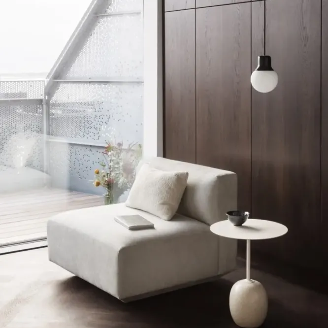 Stolik Lato Ln8 Kość Słoniowa-Crema Diva Marble Andtradition