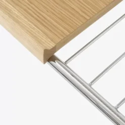 Stolik Na Kółkach Alima Nds1 Stal Chromowana-Dąb Andtradition