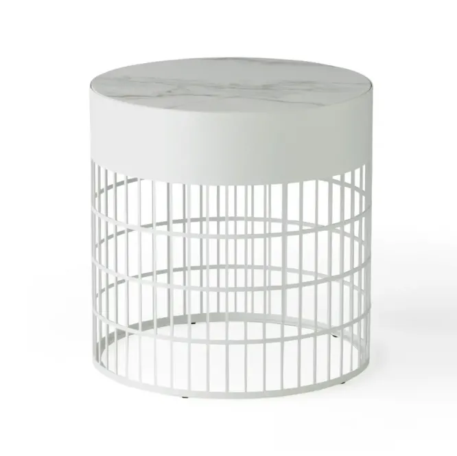 Stolik Okazjonalny Mesh Biały - Ceramiczny Pode