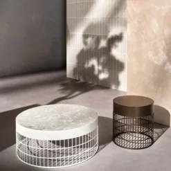 Stolik Okazjonalny Mesh Biały - Ceramiczny Pode
