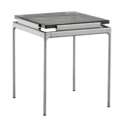 Stolik Okazjonalny Sett Ln11 Smoked Glass Dark Chrome Andtradition