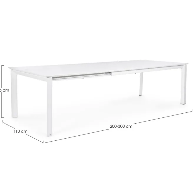 Stół Rozkładany Do Ogrodu Konnor 200X300 Cm Biały Bizzotto