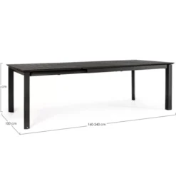Stół Rozkładany Do Ogrodu Konnor 160X240 Cm Antracytowy Bizzotto