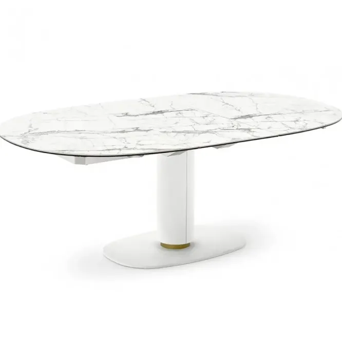 Stół Rozkładany Elson 150-200 Cm Ceramiczny Biały Calligaris