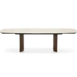 Stół Rozkładany Sandy 200-296 Cm White Travertino - Canaletto Walnut Calligaris