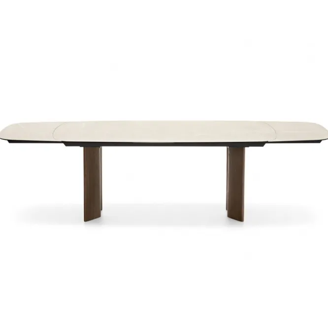 Stół Rozkładany Sandy 200-296 Cm White Travertino - Canaletto Walnut Calligaris