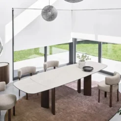 Stół Rozkładany Sandy 200-296 Cm White Travertino - Canaletto Walnut Calligaris