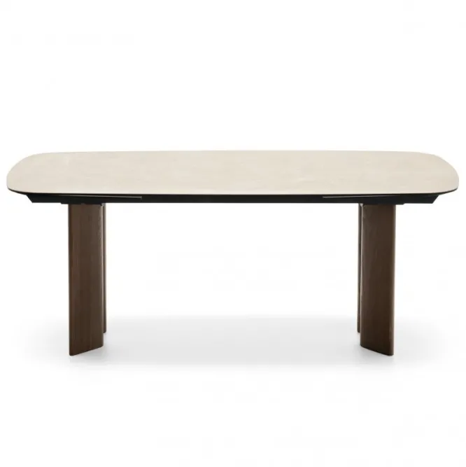 Stół Rozkładany Sandy 200-296 Cm White Travertino - Canaletto Walnut Calligaris