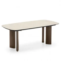 Stół Rozkładany Sandy 200-296 Cm White Travertino - Canaletto Walnut Calligaris