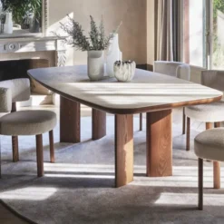 Stół Rozkładany Sandy 200-296 Cm White Travertino - Canaletto Walnut Calligaris